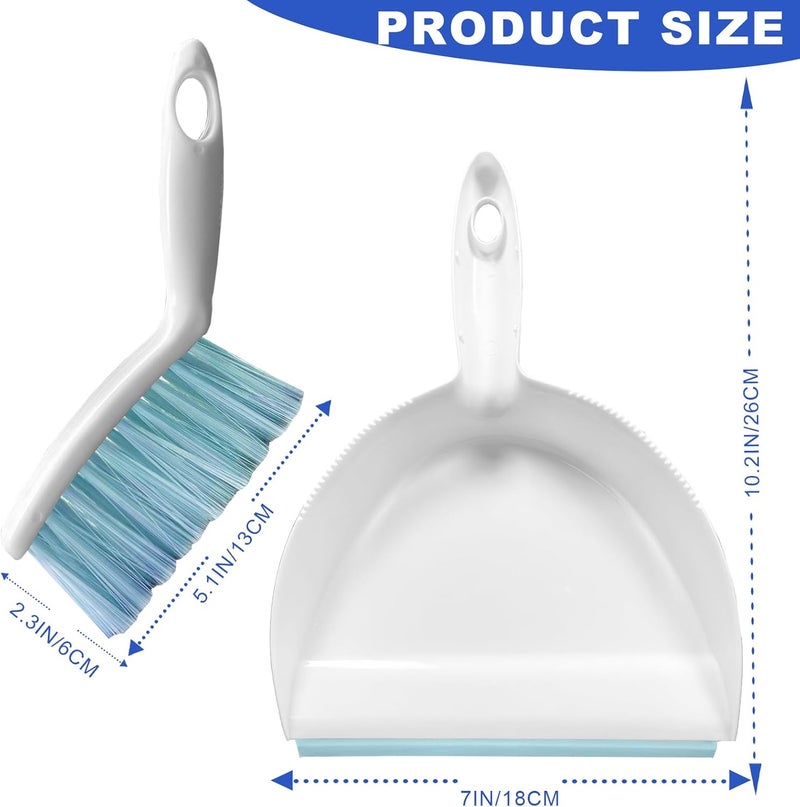 NBGYTECH Mini Broom and Dustpan Set Small Dust pan & Brush Set Portable Cleaning Tools for Home Office RV Camping Learning (Blue) - Image 5
